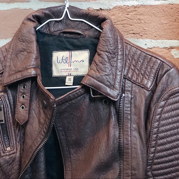 Wilson’s Chocolate Leather Moto Jacket - Picture 6 of 8